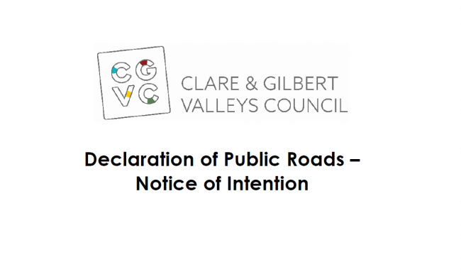 Declaration of Public Roads - Notice of Intention - Sevenhill